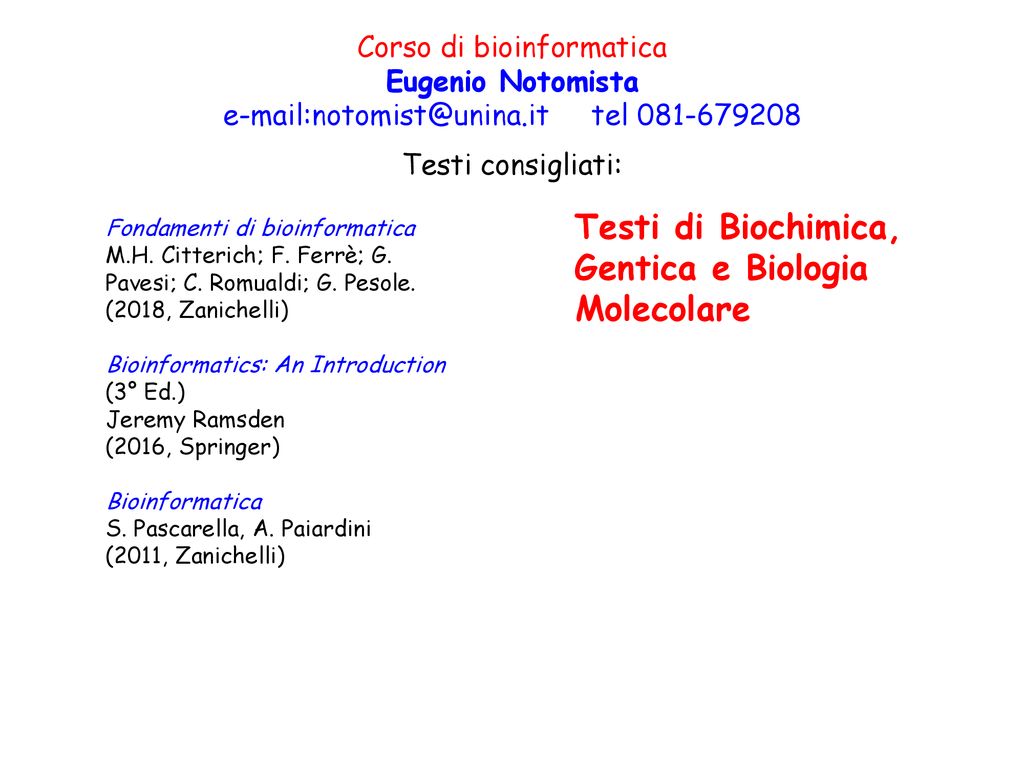 Gentica E Biologia Molecolare Ppt Scaricare